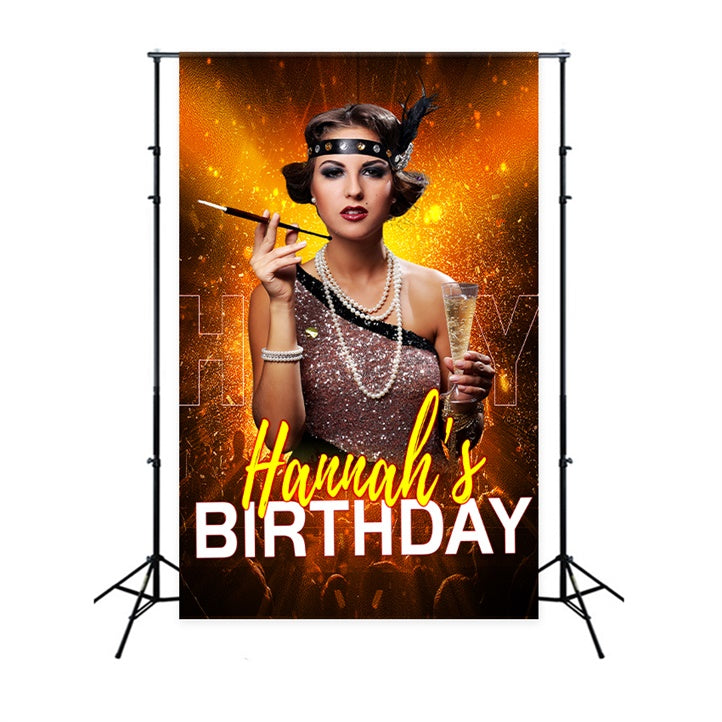 Custom Birthday Backdrop Vintage Glamour Celebration Backdrop LXX1-231