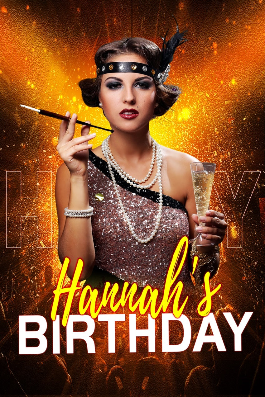 Custom Birthday Backdrop Vintage Glamour Celebration Backdrop LXX1-231