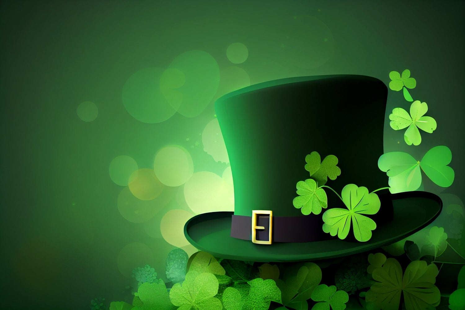 St Patrick Backdrop Green Hat Clover Celebration Backdrop LXX1-33
