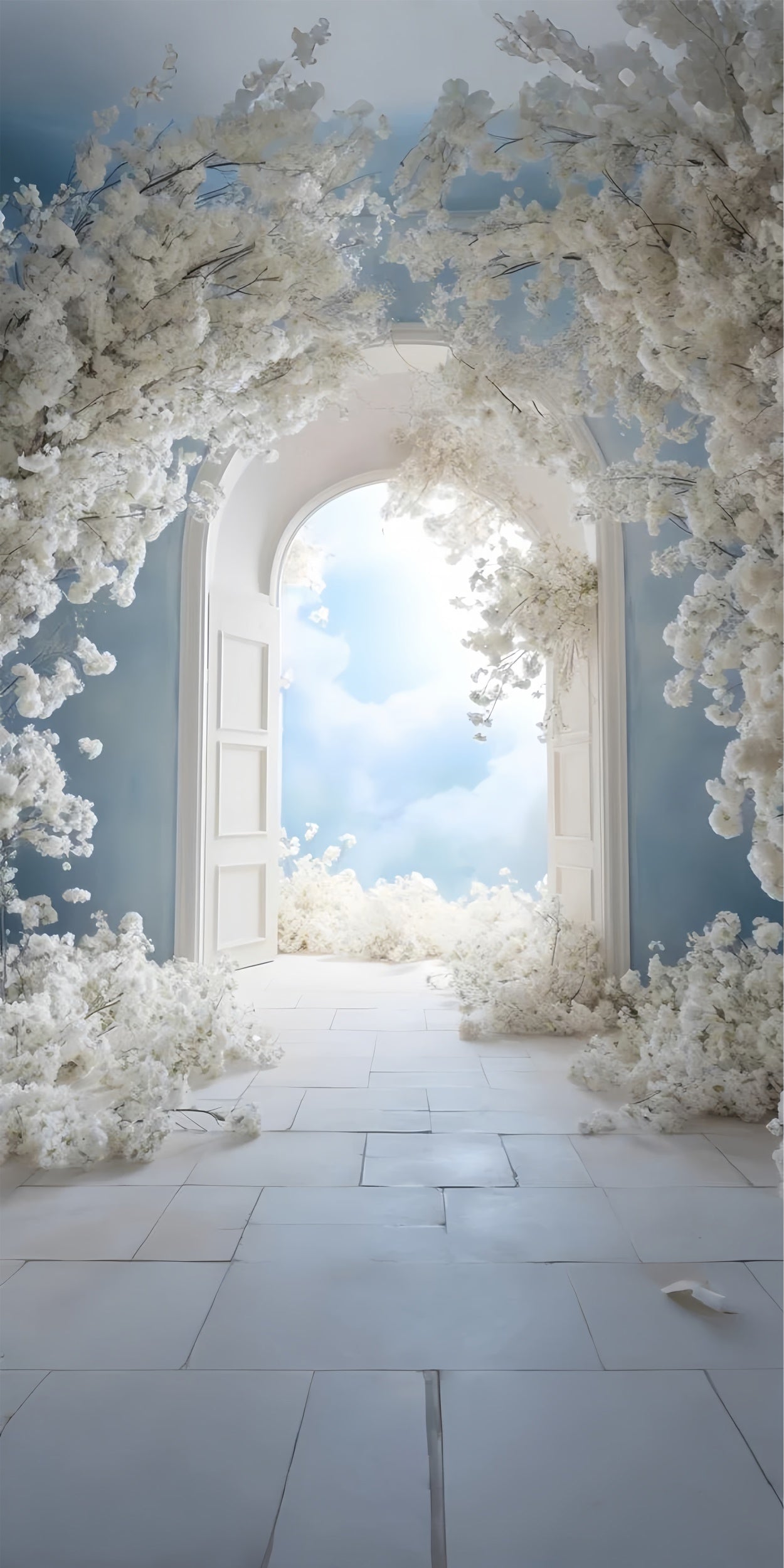 Floral Photography Backdrops Romantic Garden Sky Arch Sweep Backdrop LXX2-271