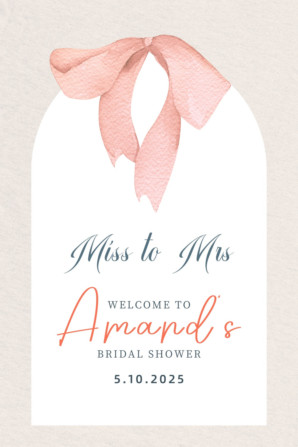 Bridal Shower Backdrop Pink Bow Minimalist Customized Backdrop LXX3-118