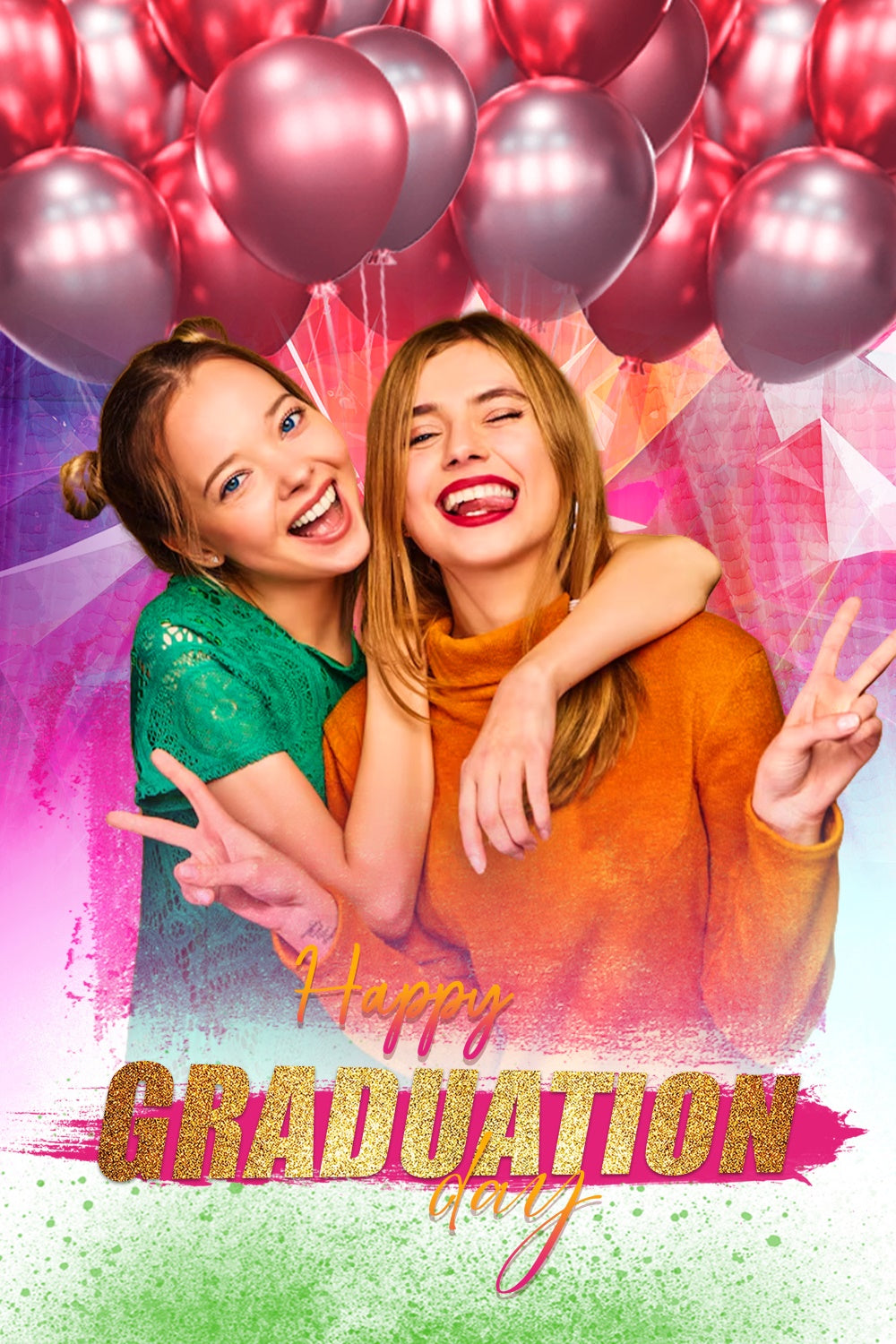 Customized Graduation Backdrop Colorful Balloons Graduation Party Backdrop LXX3-145