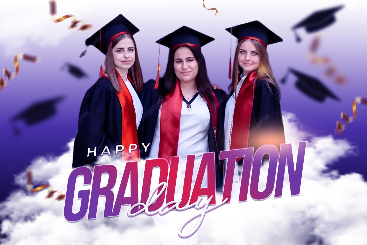 Custom Graduation Backdrop 2025 Purple Cloud Graduation Party Backdrop LXX3-147