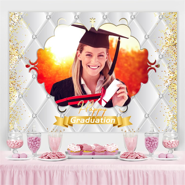 Personalized Graduation Backdrops Elegant Gem Graduation Party Backdrop LXX3-157