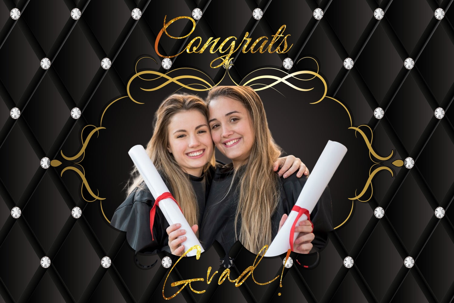 Customized Graduation Backdrop Shining Diamonds Graduation Party Backdrop LXX3-158