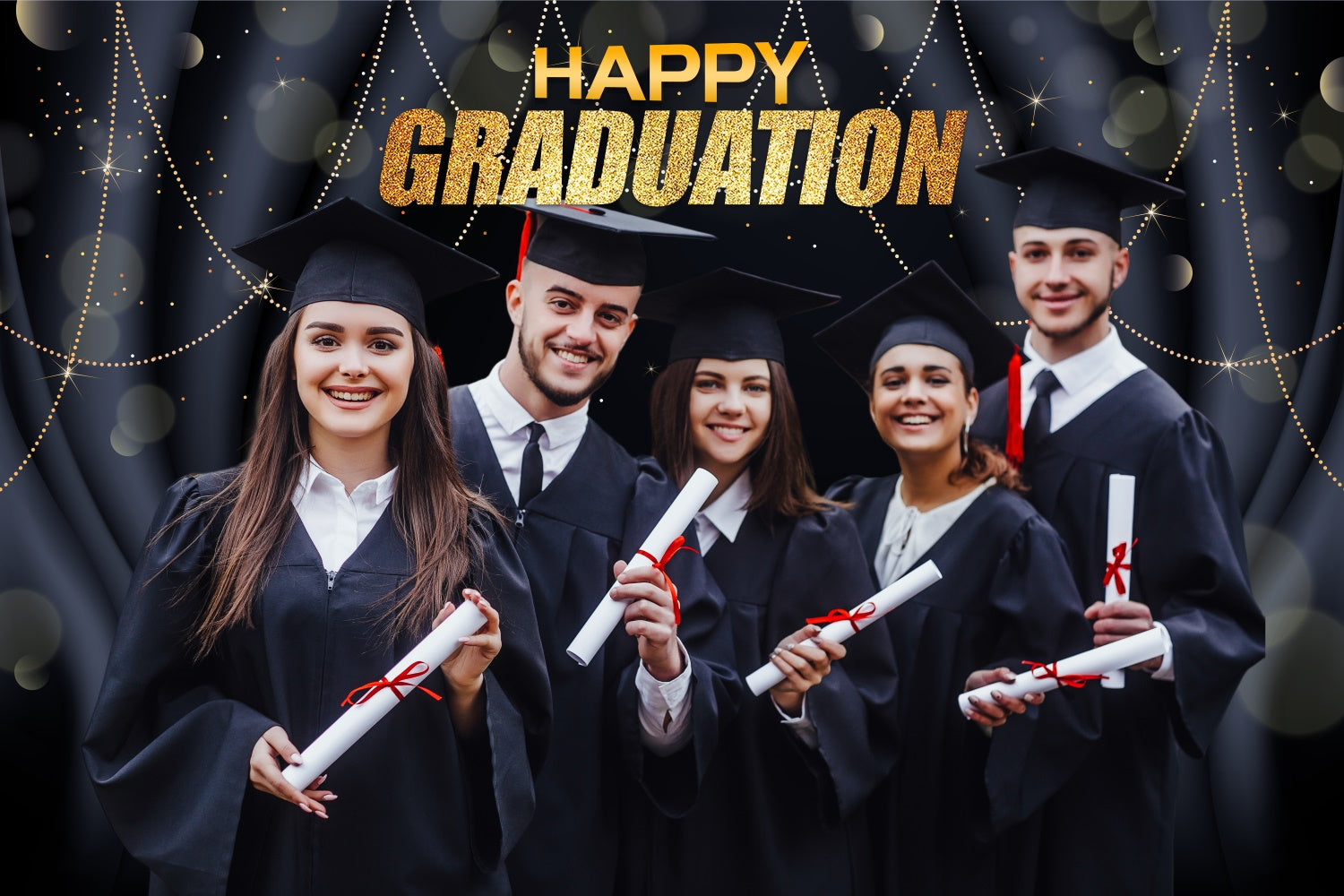 Custom Graduation Backdrops Elegant Friends Graduation Party Backdrop LXX3-159