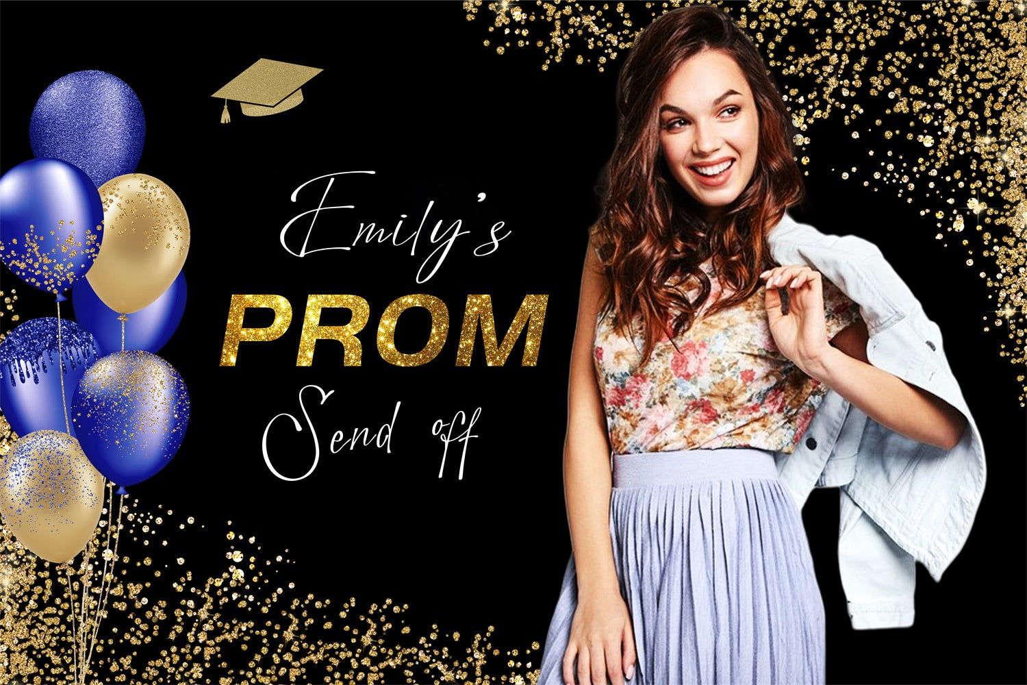 Prom Photo Backdrop Glitter Confetti Graduation Party Custom Backdrop LXX3-164