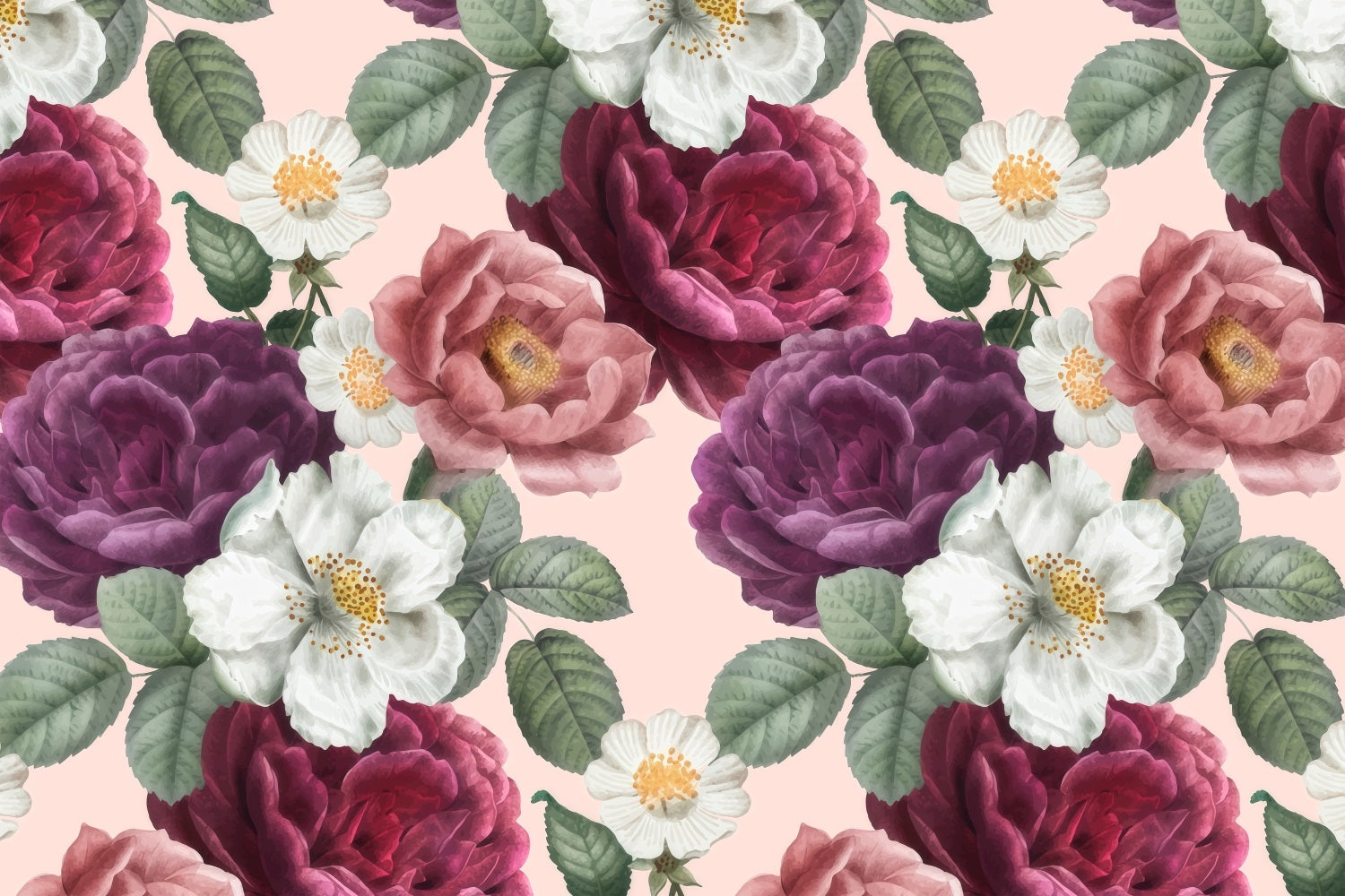 Mother's Day Photography Backdrops Vintage Floral Pattern Backdrop LXX3-39