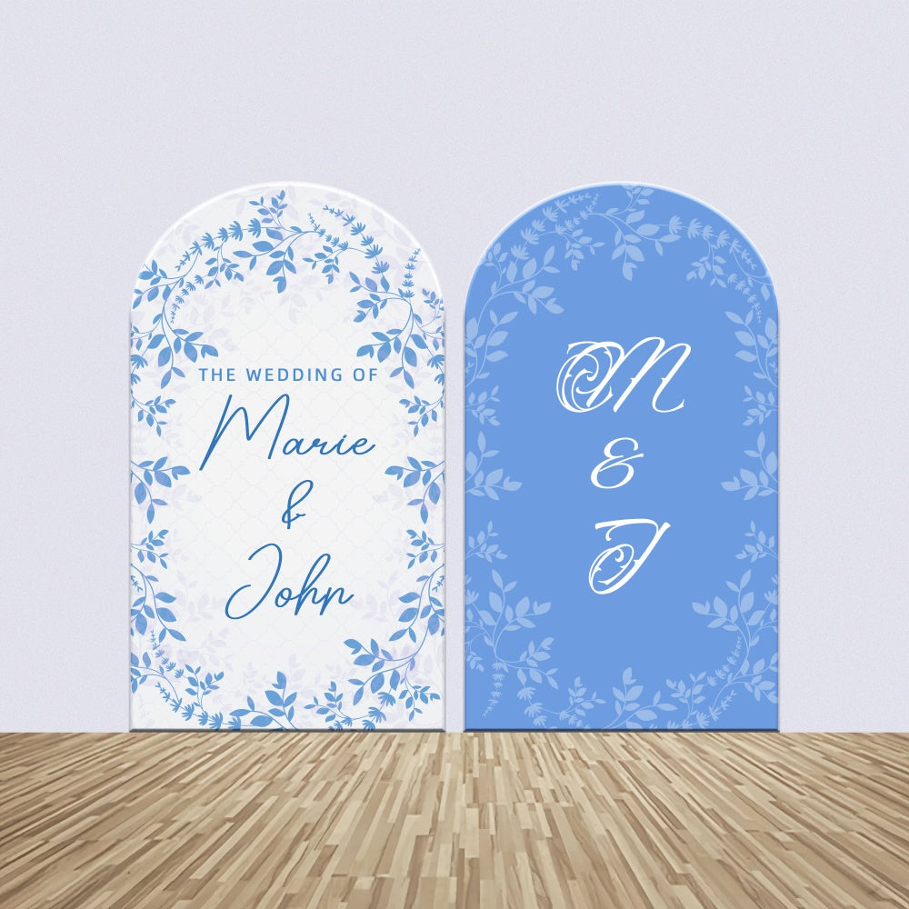 Customized Wedding Backdrop Elegant Blue Arch Backdrop Kit LXX4-119