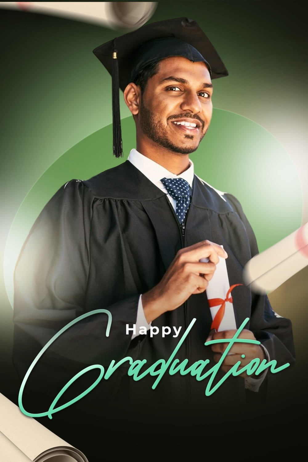 Personalized Graduation Backdrop Fresh Green Graduation Party Backdrop LXX4-167