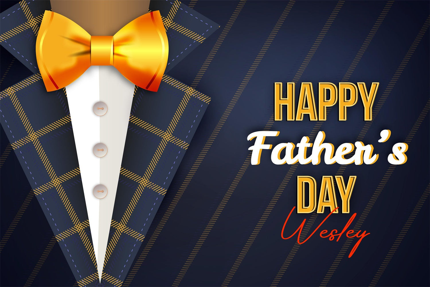 Fathers Day Photo Backdrop Ideas Navy Plaid Bow Customized Backdrop LXX4-67