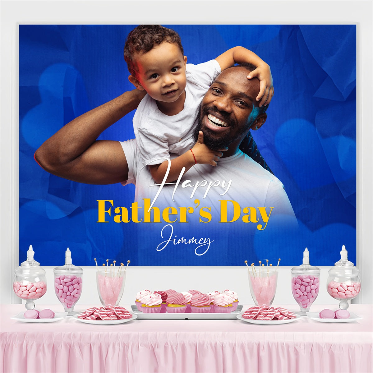 Backdrop Fathers Day Bold Blue Custom Backdrop LXX4-69