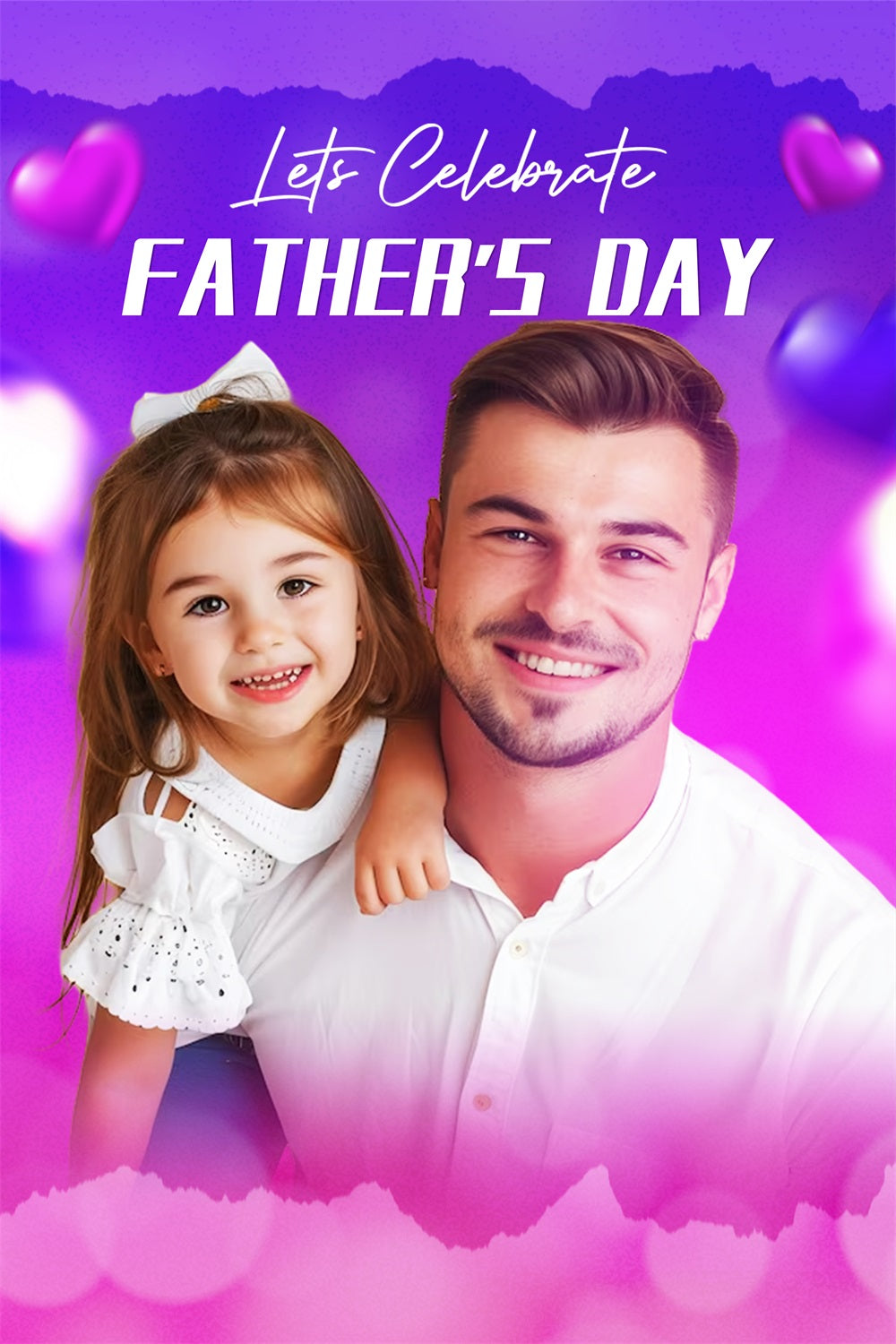 Backdrops For Father's Day Purple Heart Glow Customized Backdrop LXX4-70