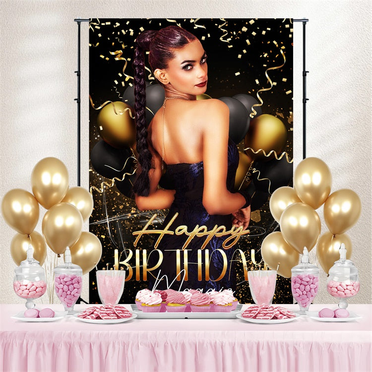 Custom Birthday Party Backdrop Chic Balloon Confetti Backdrop LXX4-9
