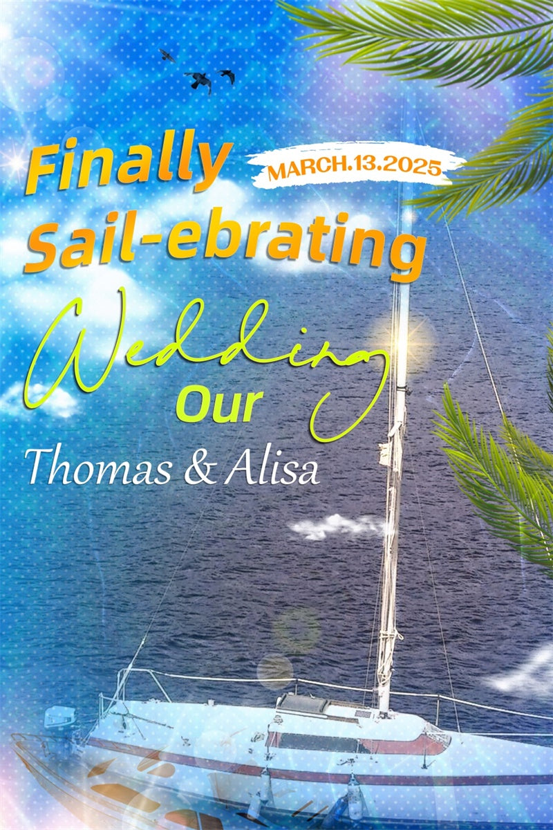 Custom Backdrop For Wedding Romantic Sailing Backdrop LXX4-96