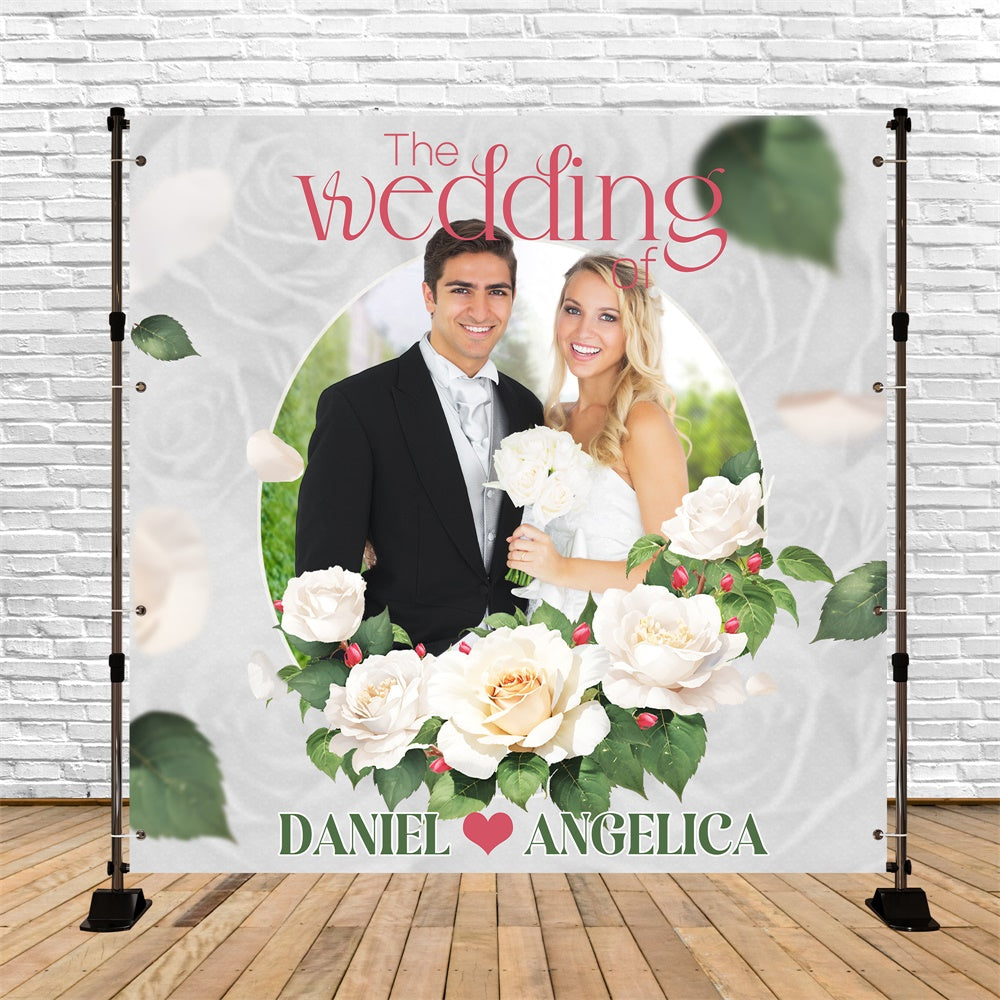 Wedding Backdrops For Photos Ivory Bloom Custom Backdrop LXX5-168