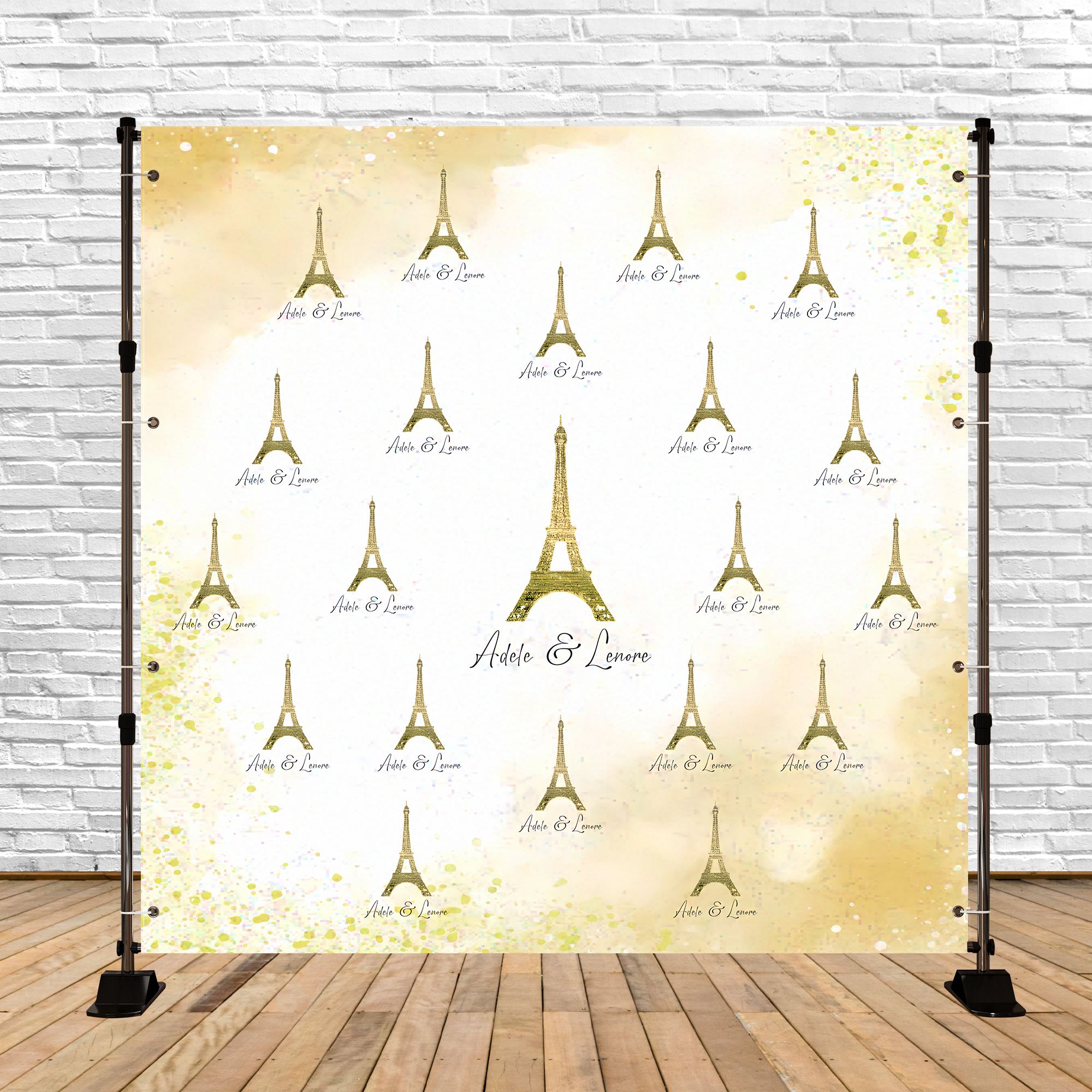 Wedding Photo Backdrops Golden Eiffel Tower Backdrop LXX5-174