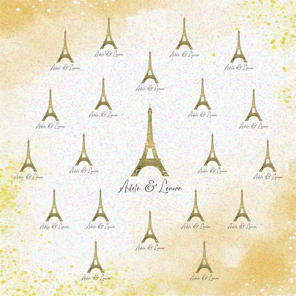 Wedding Photo Backdrops Golden Eiffel Tower Backdrop LXX5-174