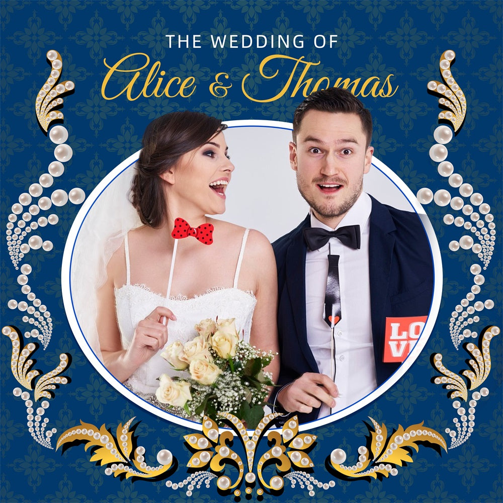 Backdrops For Wedding Elegant Pearl Blue Customized Backdrop LXX5-179