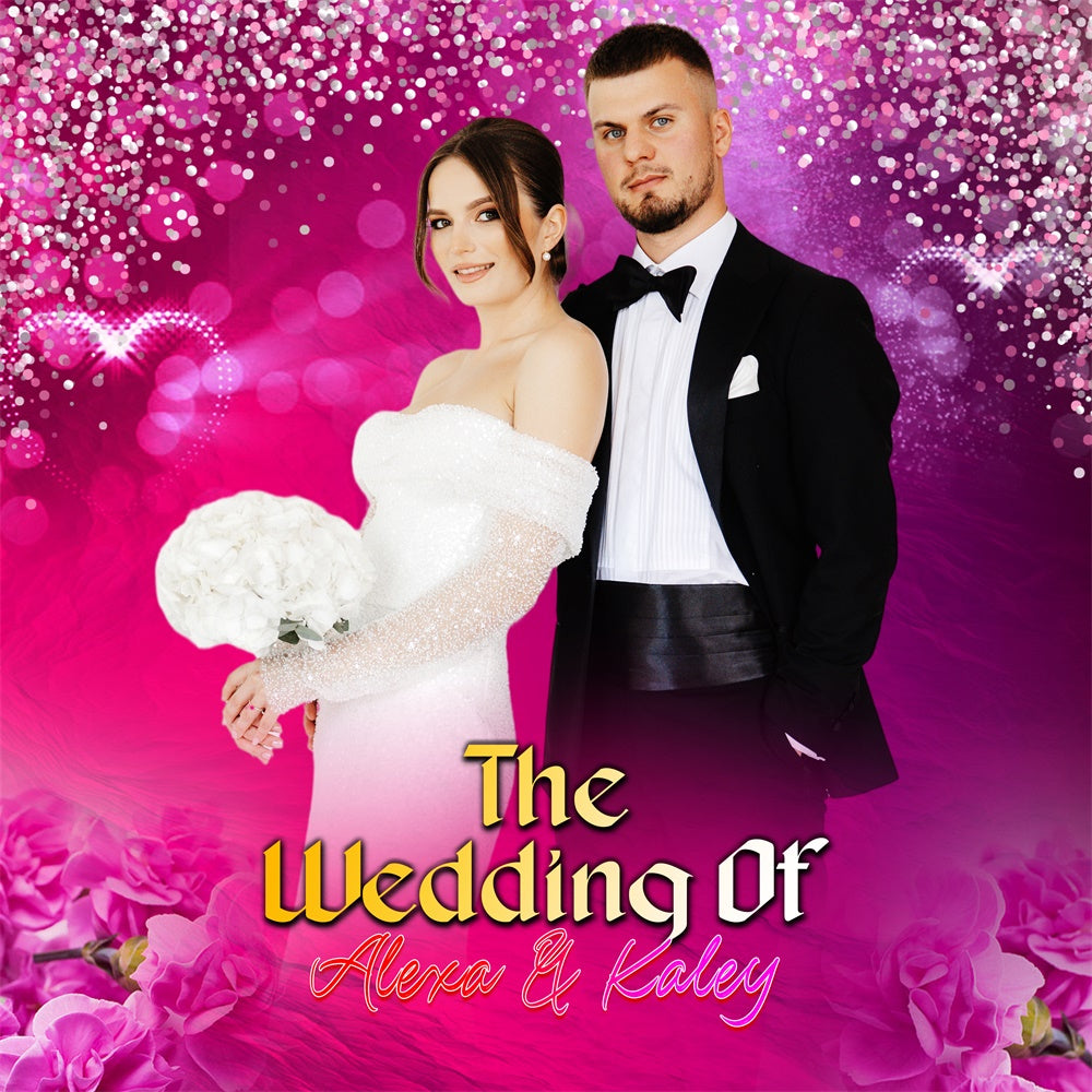 Wedding Photo Backdrop Elegant Pink Glitter Customized Backdrop LXX5-186