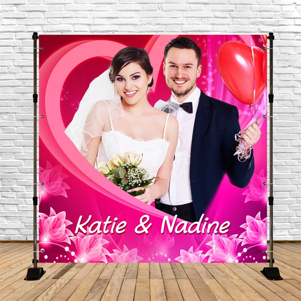 Photo Backdrop Wedding Romantic Heart Frame Custom Backdrop LXX5-187