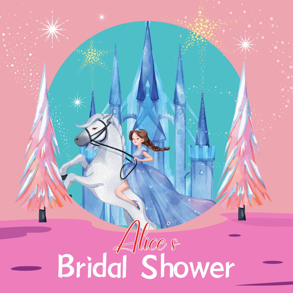 Bridal Shower Photo Backdrop Fairytale Castle Custom Backdrop LXX5-193