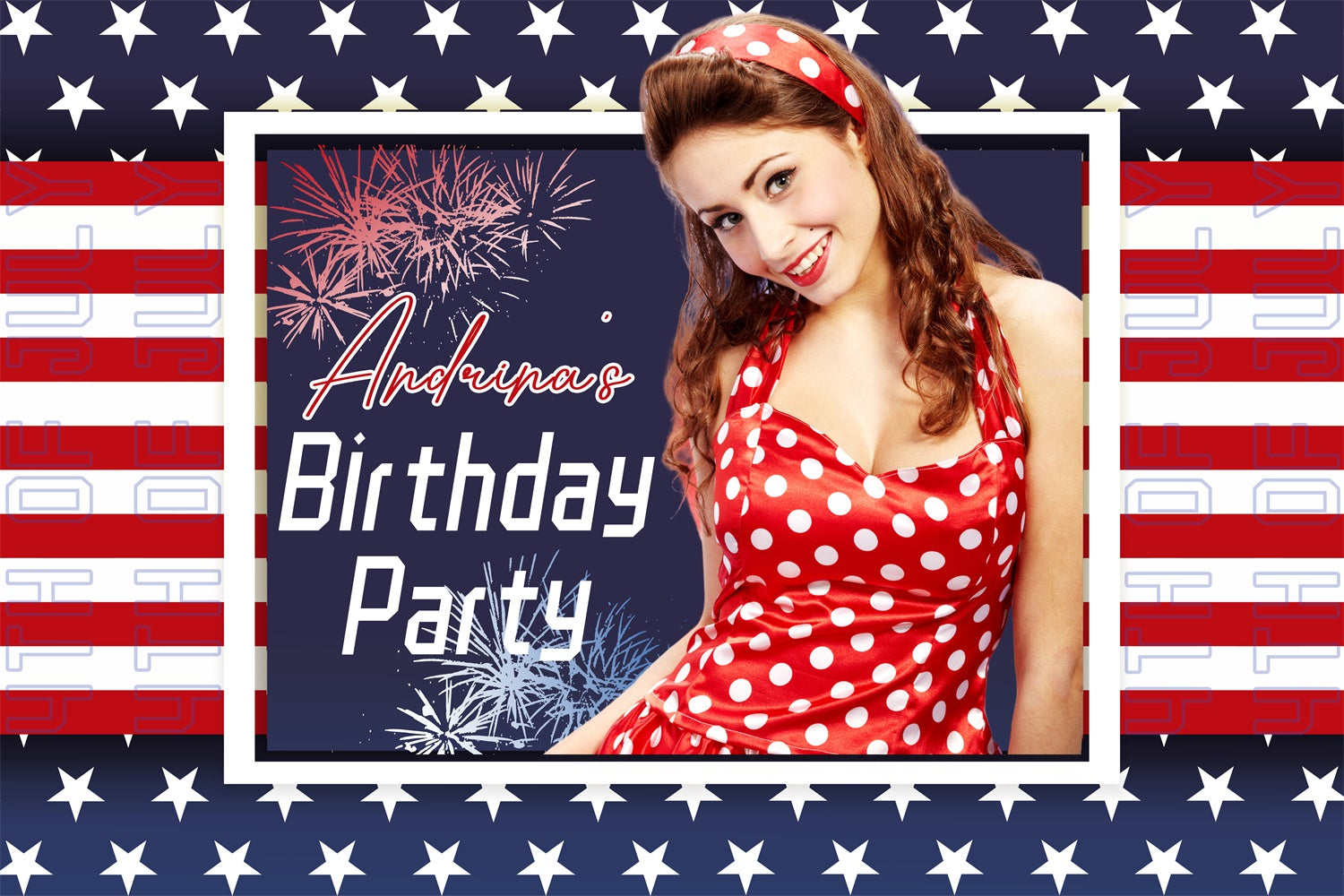 Custom Birthday Backdrop Retro Flag Independence Day Backdrops LXX5-52