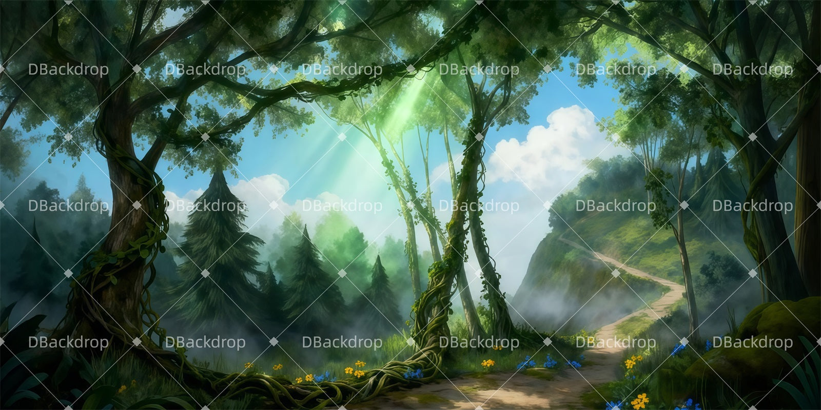 Musical Backdrops The Woods Path Forest Stage Backdrop LXX510-T59