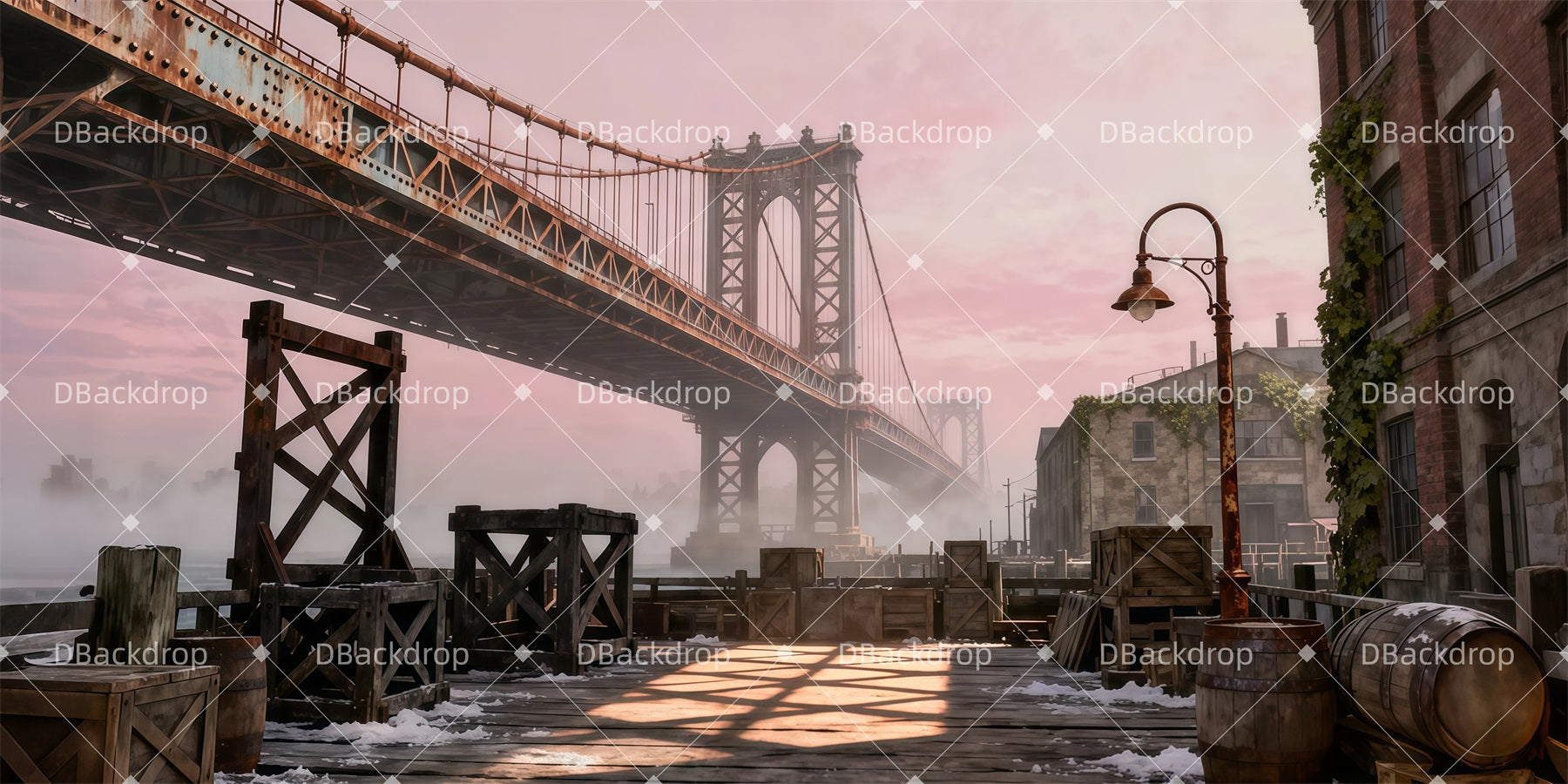 Movie Theater Backdrop Old Brooklyn Wharf Large Stage Backdrops LXX511-T102