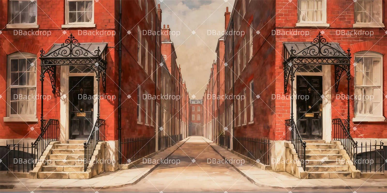 Movie Theater Backdrop London Alley View Stage Backdrop LXX511-T15