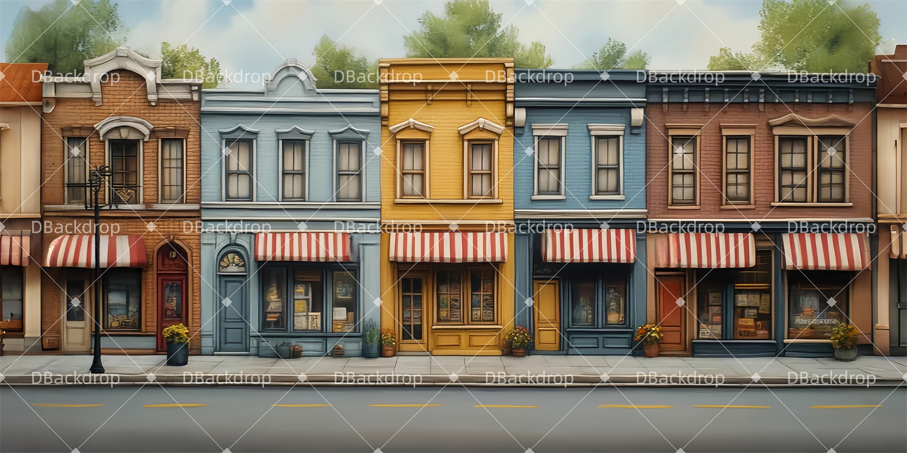 Large Stage Backdrops Small Town Street Theater Backdrop LXX511-T4