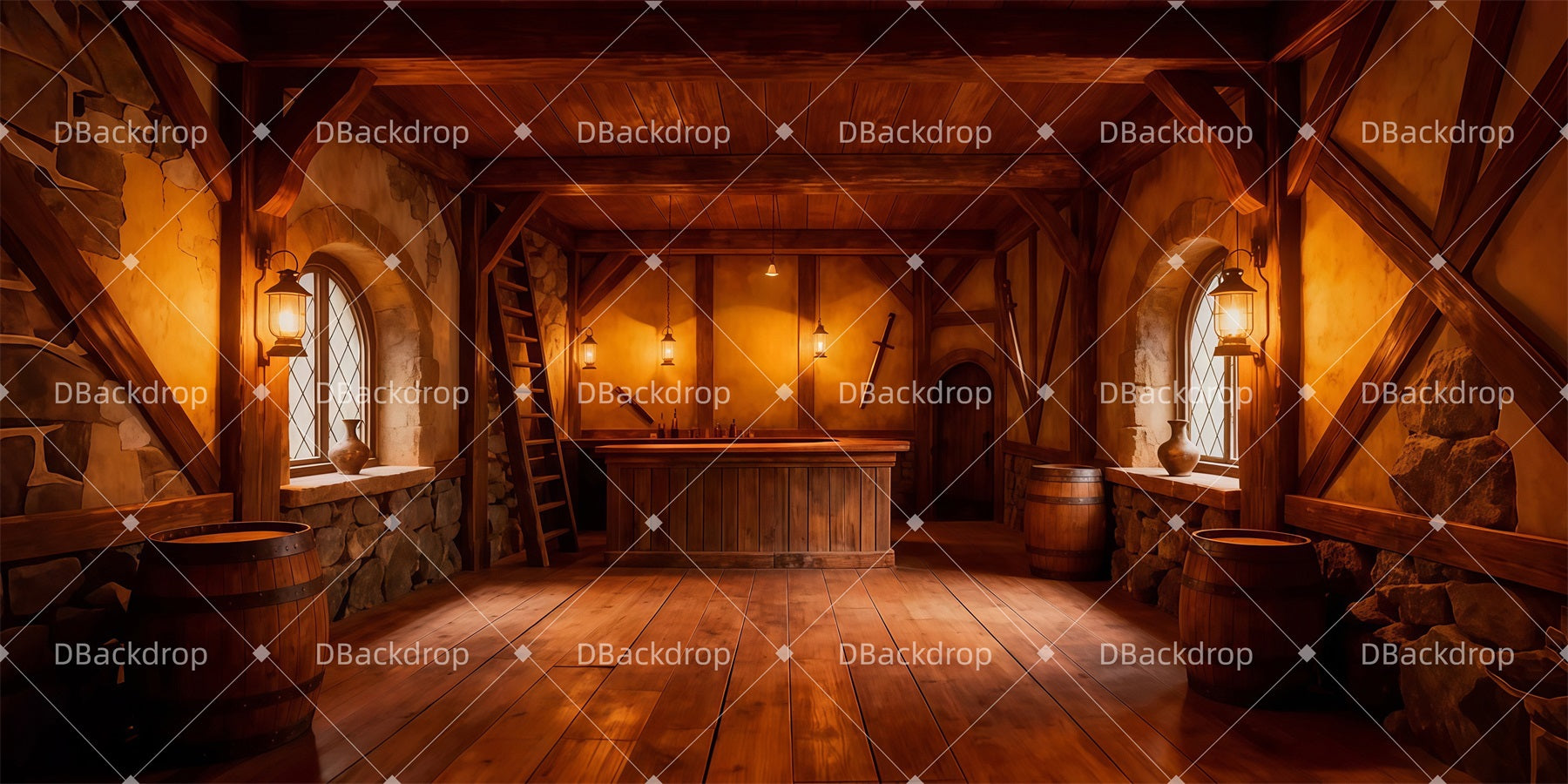 Stage Backdrops Medieval Tavern Bar Theater Backdrops For Sale LXX511-T45
