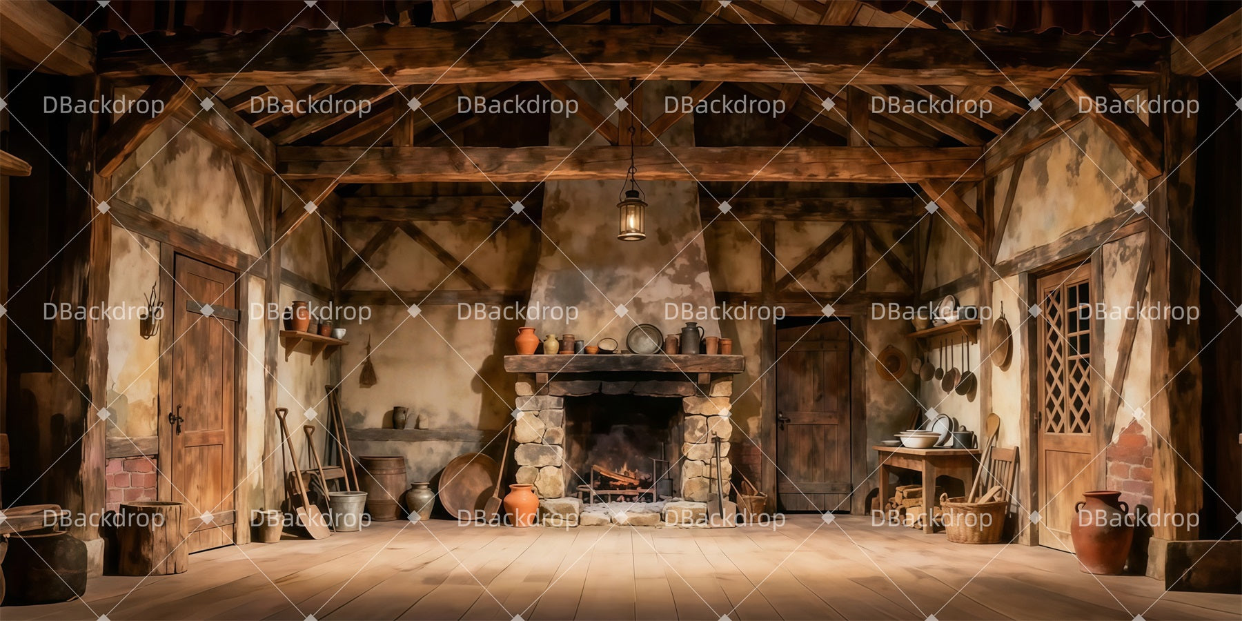 Theater Stage Backdrop Vintage Farm Cabin Stage Backdrops For Sale LXX511-T48