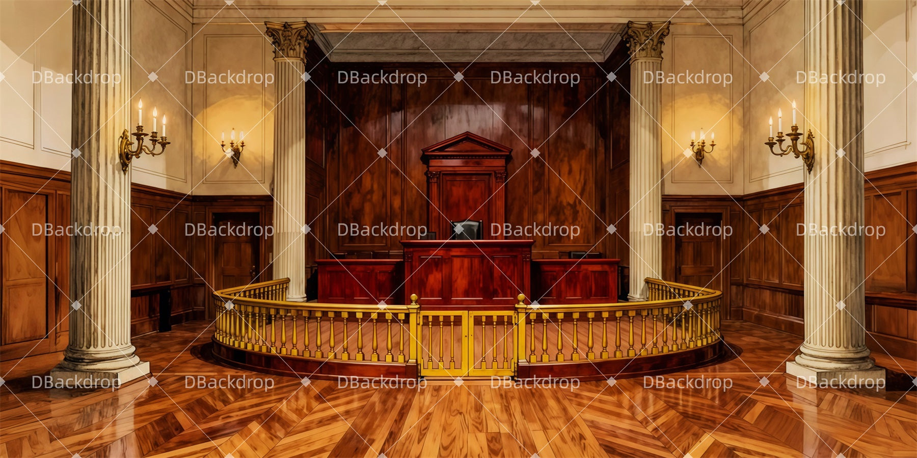 Professional Stage Backdrops Wooden Law Court Theater Backdrop LXX511-T52