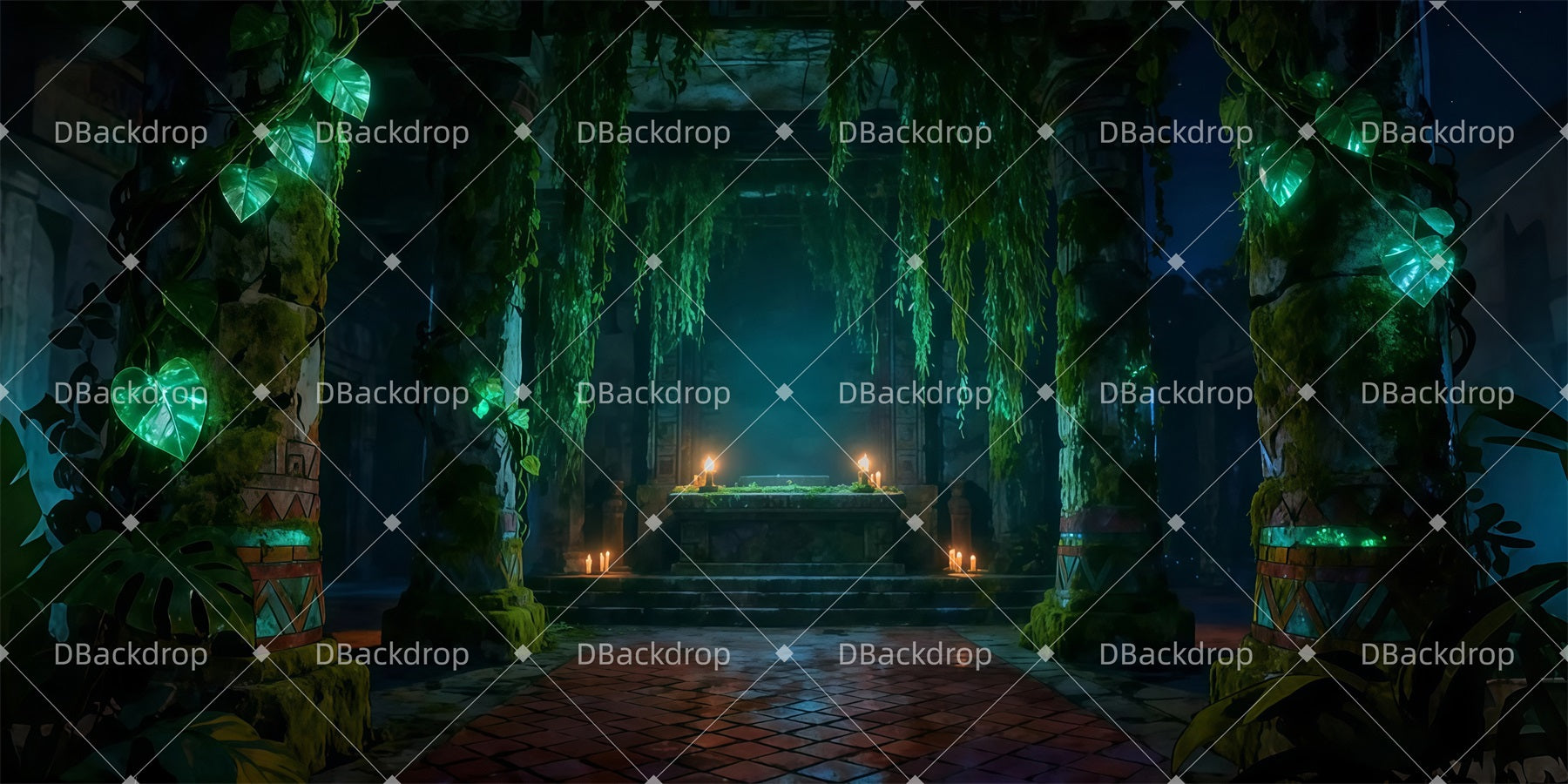 Theater Backdrop Mystic Jungle Shrine Professional Stage Backdrops LXX511-T60
