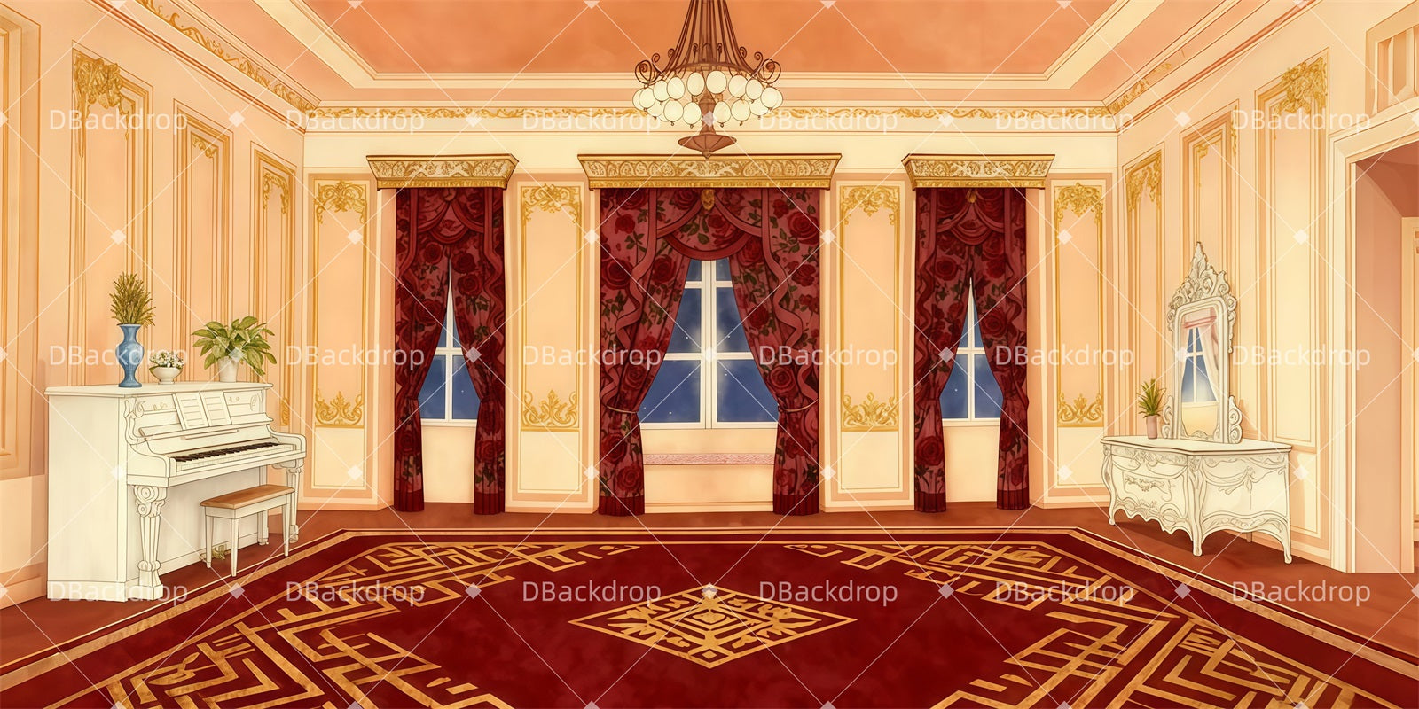 Performance Backdrops Paroo's Family Parlor School Play Backdrops LXX511-T73