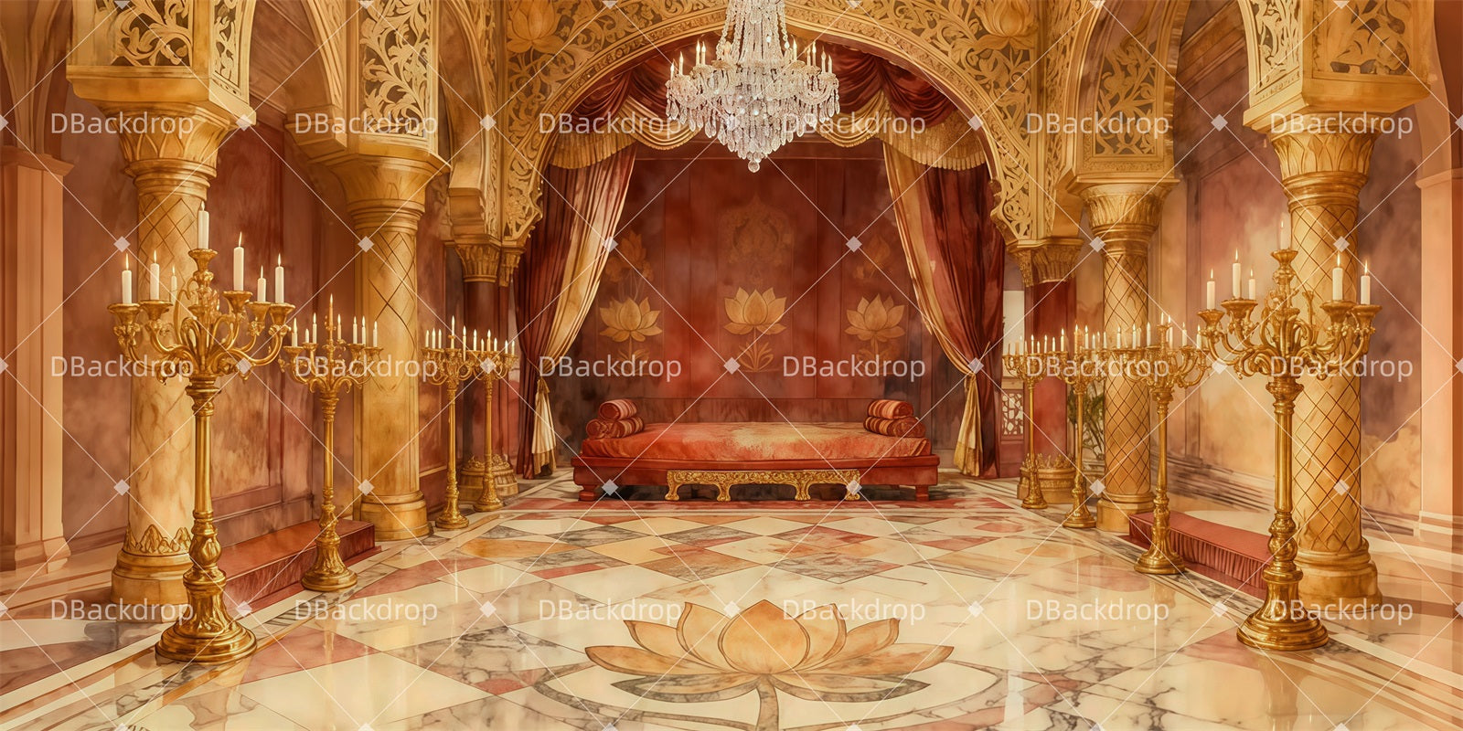 Professional Stage Backdrops Lotus Throne Suite Theater Backdrop LXX511-T99