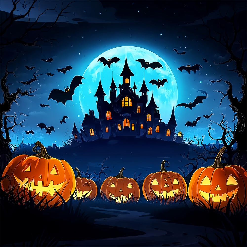 Halloween Backdrop Ideas Cartoon Haunted Castle Backdrop LXX57-102