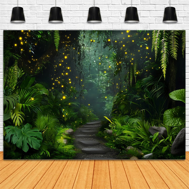 Forest Photo Backdrop Firefly Jungle Trail Backdrop LXX57-107