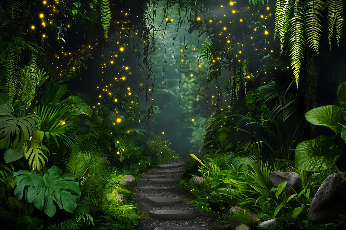 Forest Photo Backdrop Firefly Jungle Trail Backdrop LXX57-107