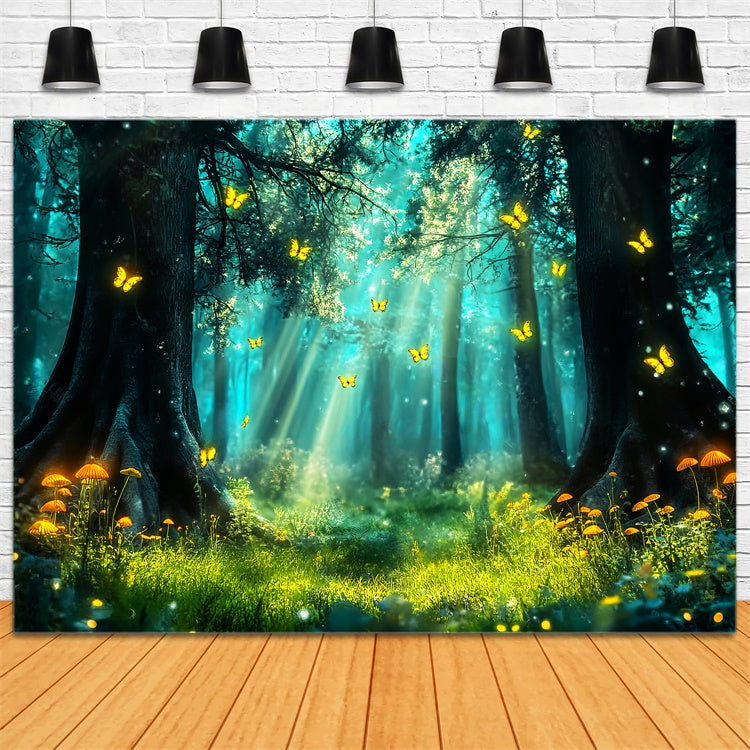Fantasy Forest Backdrop Glowing Butterfly Haven Backdrop LXX57-114