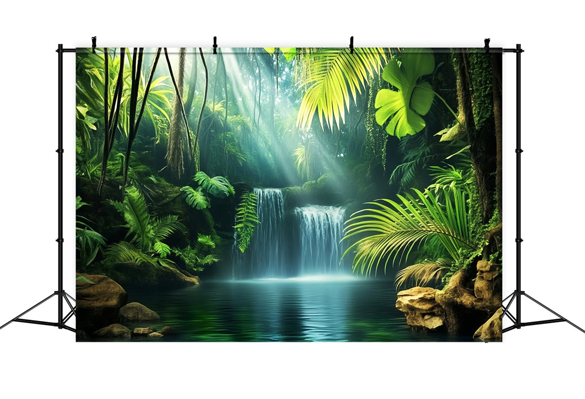 Forest Backdrops Emerald Jungle Waterfall Backdrop LXX57-119