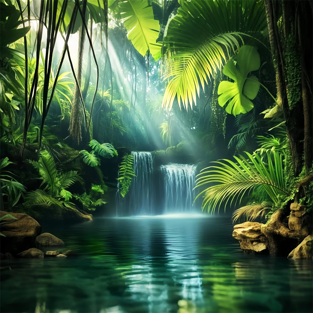 Forest Backdrops Emerald Jungle Waterfall Backdrop LXX57-119