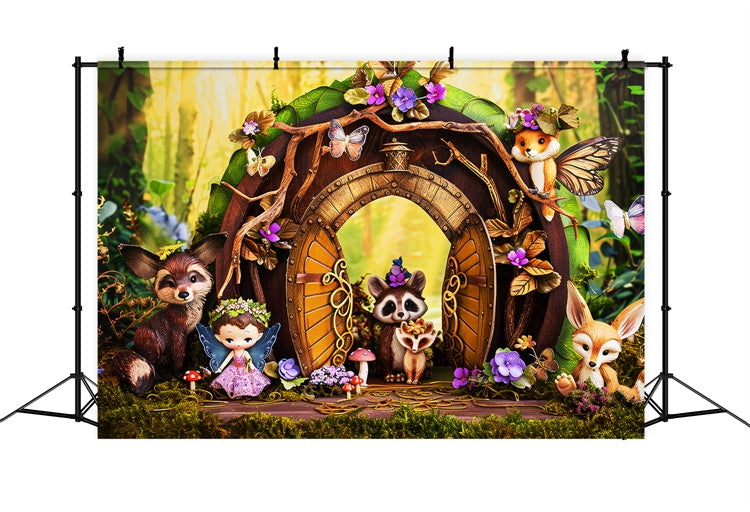 Fairy Forest Backdrop Enchanted Critter Welcome Backdrop LXX57-129