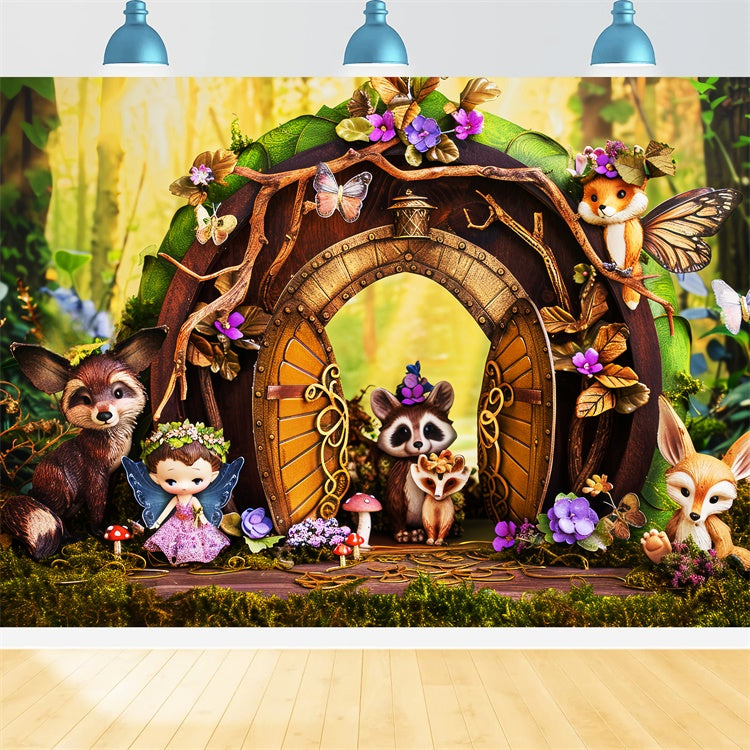 Fairy Forest Backdrop Enchanted Critter Welcome Backdrop LXX57-129