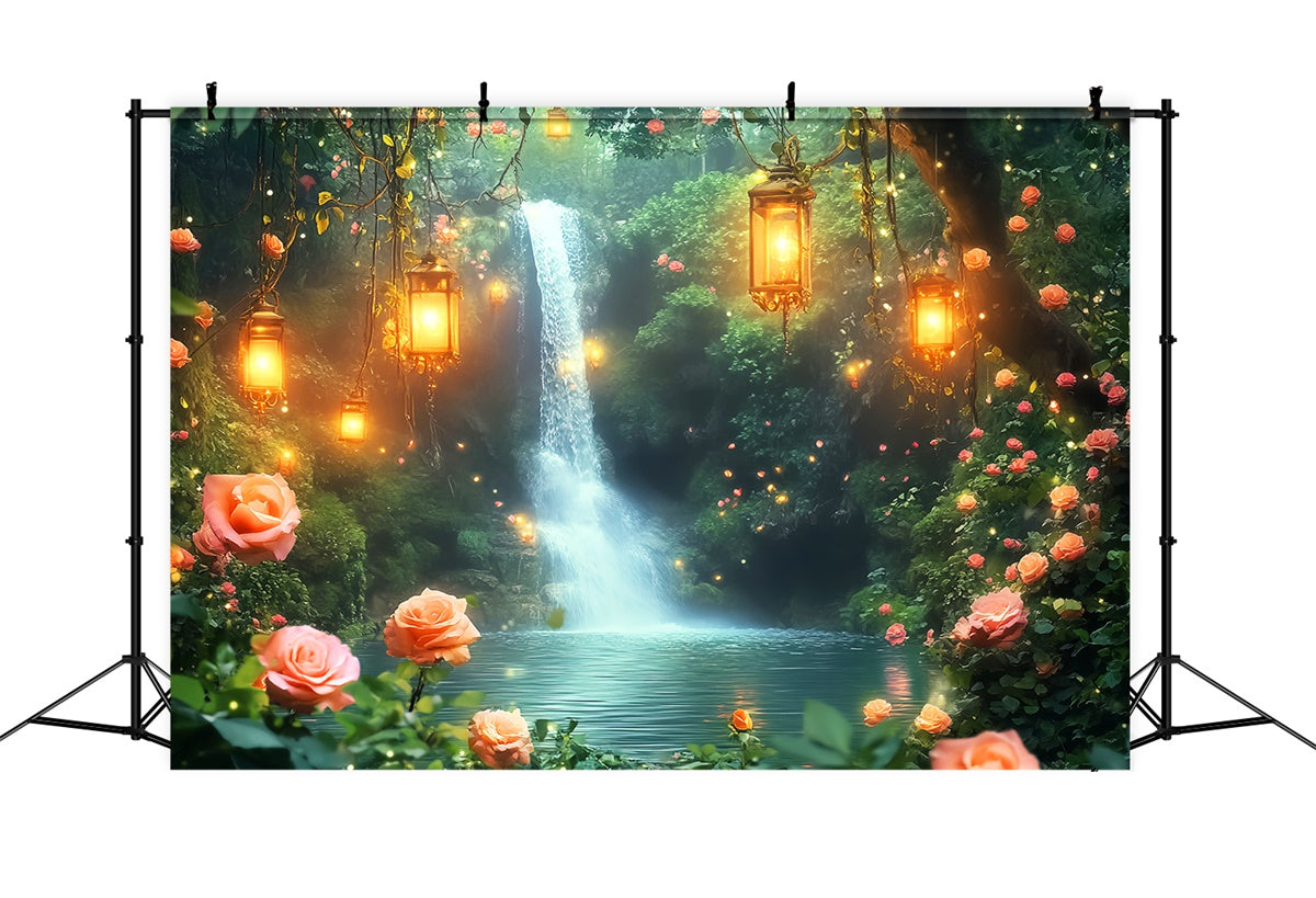 Fantasy Forest Backdrop Glowing Garden Cascade Backdrop LXX57-131