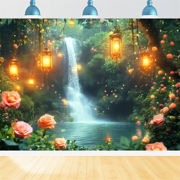 Fantasy Forest Backdrop Glowing Garden Cascade Backdrop LXX57-131