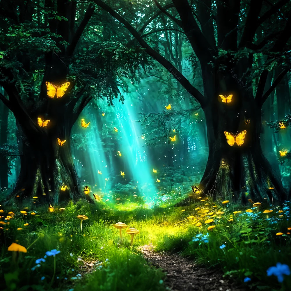 Forest Photo Backdrop Butterfly Glow Meadow Backdrop LXX57-141
