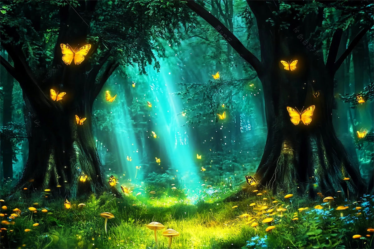 Forest Photo Backdrop Butterfly Glow Meadow Backdrop LXX57-141
