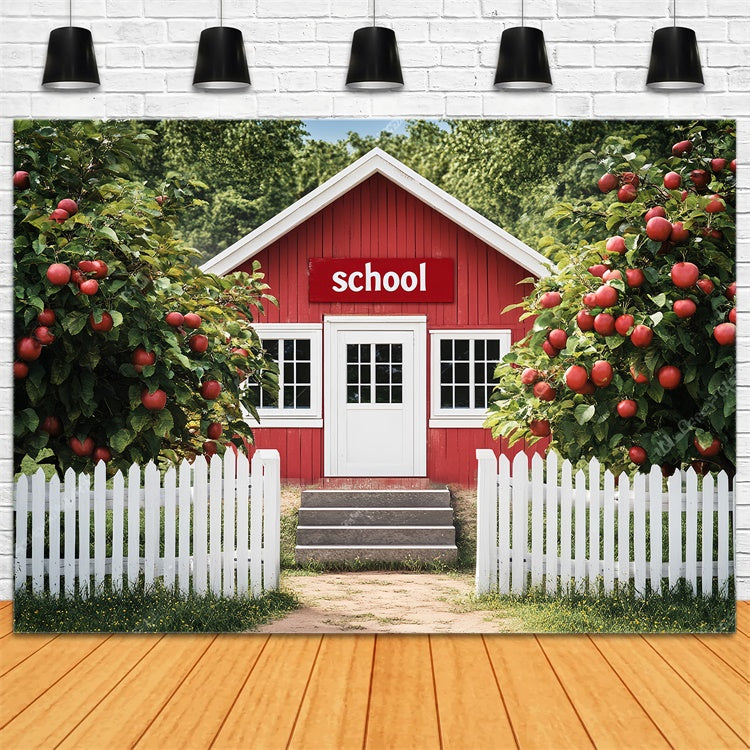 School Photo Backdrop Rustic Apple Orchard Backdrop LXX57-15